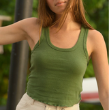HEMP PAPER RIB TANK CACTUS