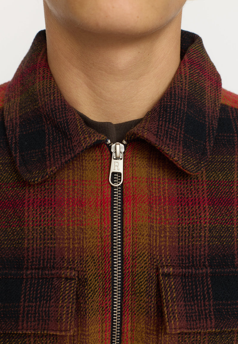 OVERSHIRT W. ZIPPER - RED