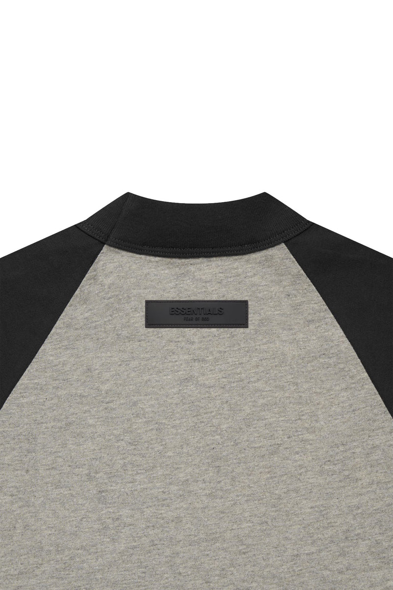KIDS BASEBALL TEE DARK HEATEHR OATMEAL