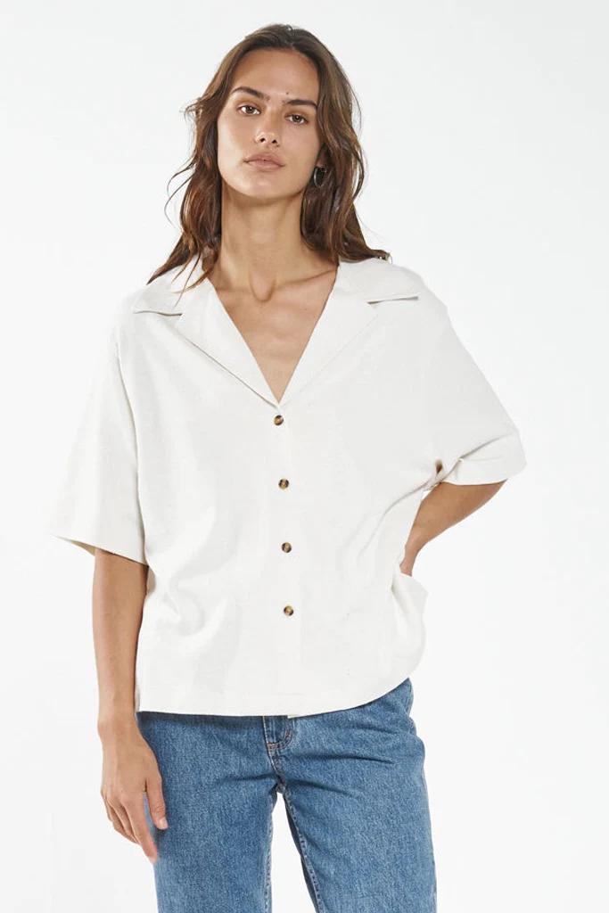 HEMP BOX FIT SHIRT 8 UNBLEACHED