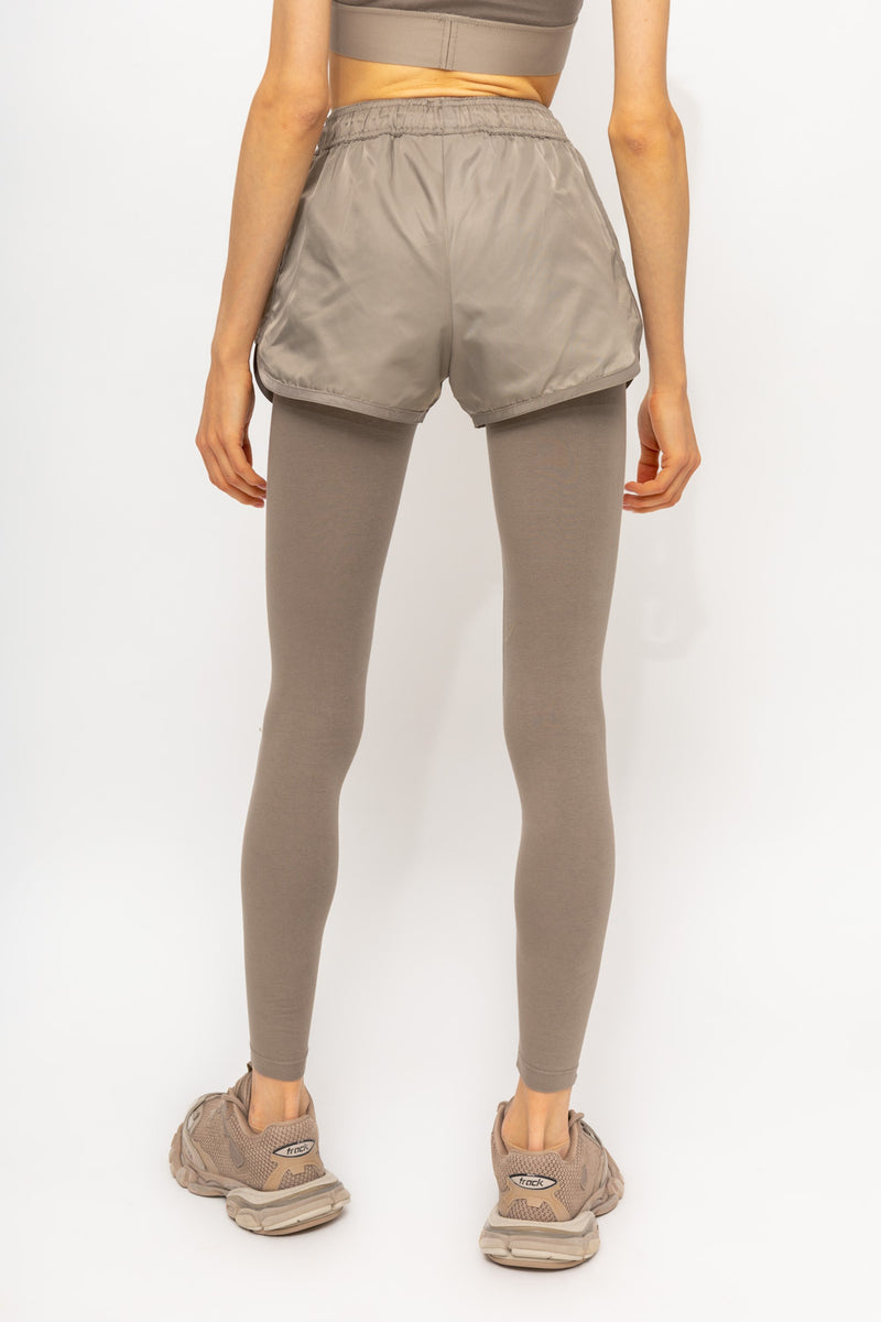 WOMEN RUNNING SHORT TAUPE