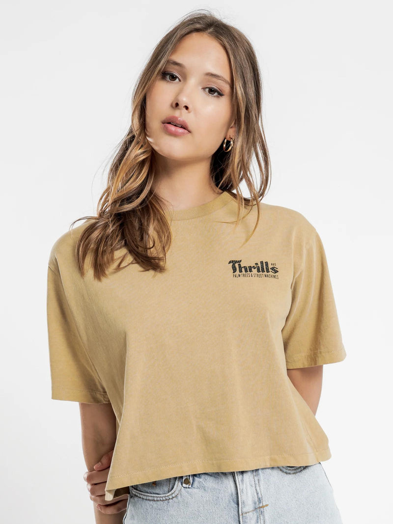 WELLNESS CROP MERCH TEE-FADED GOLD