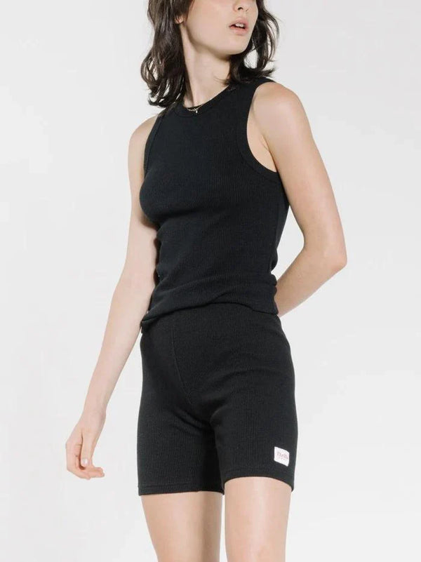 WAFFLE TANK  MERCH BLACK