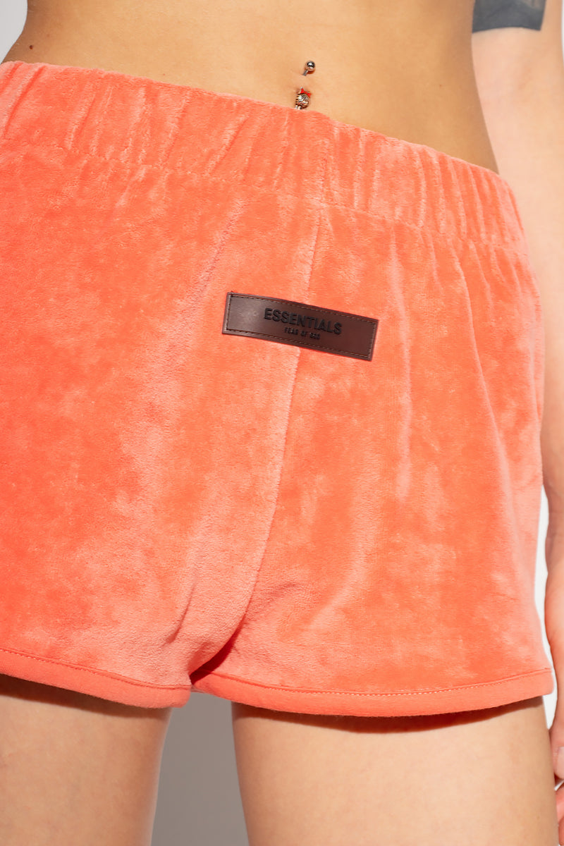 WOMEN VELOUR SHORT CORAL