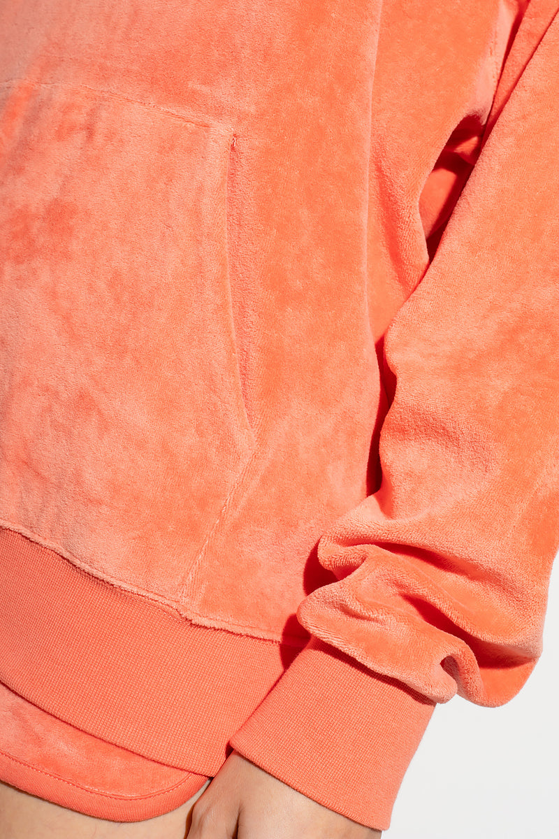 WOMEN VELOUR HOODIE CORAL