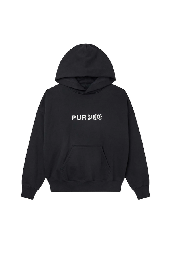 BLACK HEAVY WEIGHT FLEECE HOODIE- BLACK