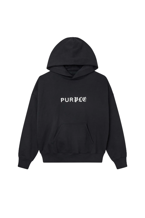 BLACK HEAVY WEIGHT FLEECE HOODIE- BLACK