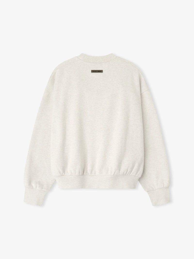 EMBOSSED CLASSIC CREWNECK SWEATER - OATMEAL HEATHER