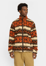 PRINTED TEDDY JACKET - ORANGE