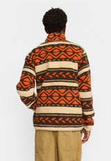 PRINTED TEDDY JACKET - ORANGE