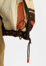 PRINTED TEDDY JACKET - ORANGE