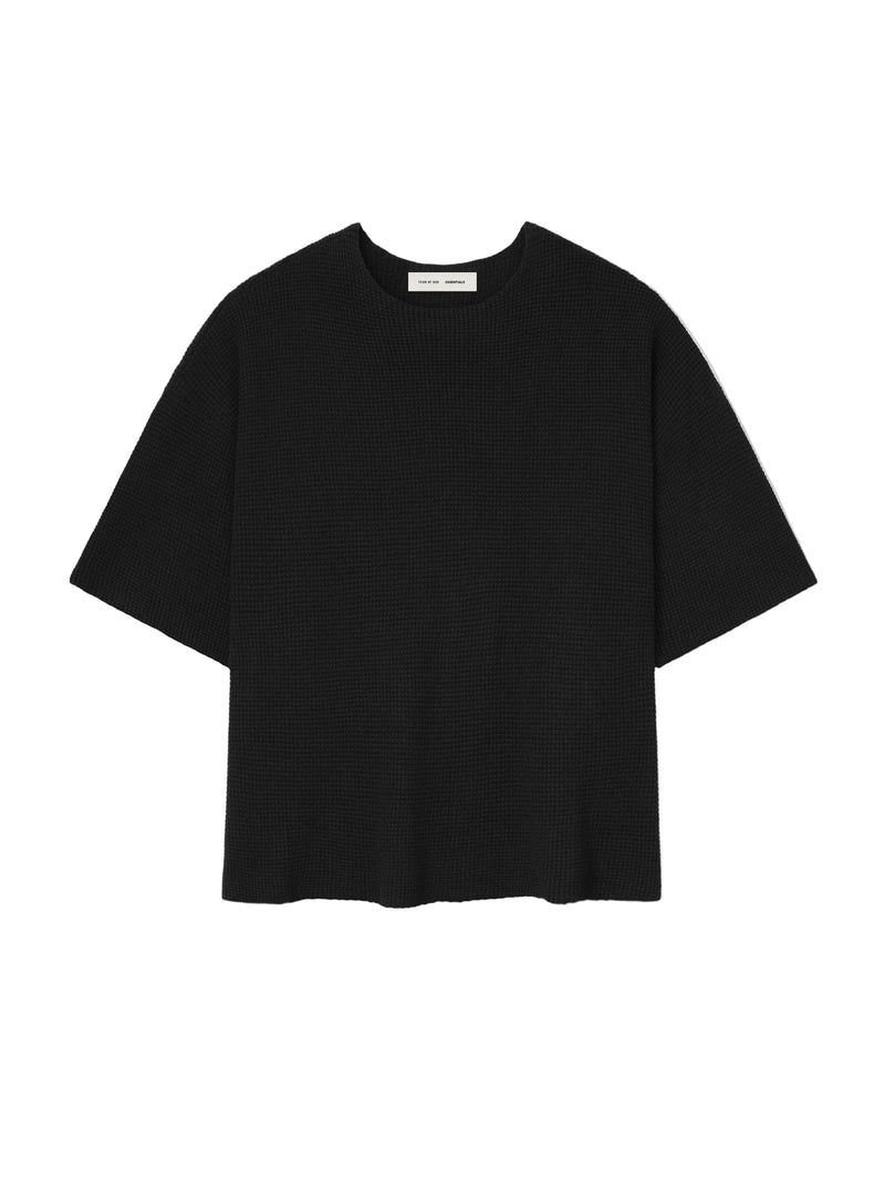 WAFFLE SHORT SLEEVE - JET BLACK