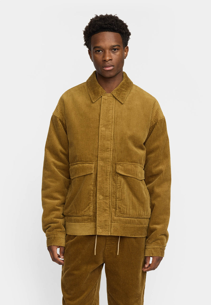 PADDED CORDUROY JACKET - DUST BROWN