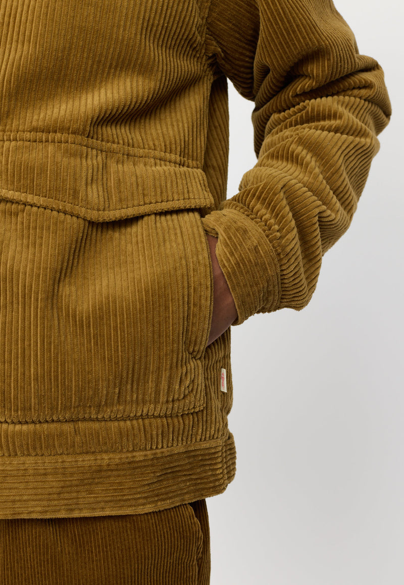 PADDED CORDUROY JACKET - DUST BROWN