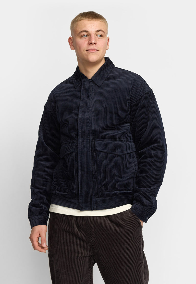 PADDED CORDUROY JACKET - DARK NAVY