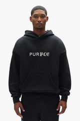 BLACK HEAVY WEIGHT FLEECE HOODIE- BLACK