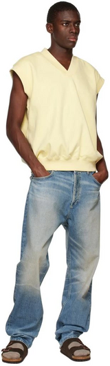 V NECK VEST CANARY