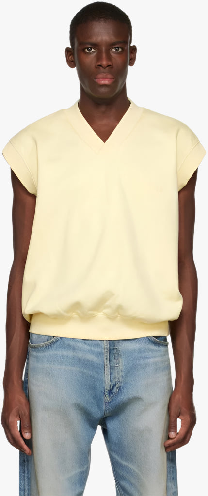 V NECK VEST CANARY