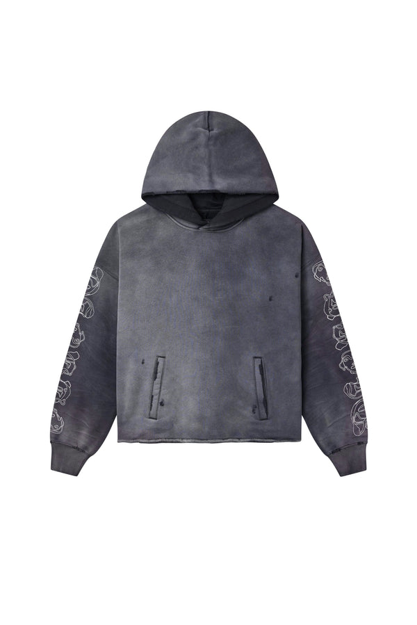 GOTHIC OUTLINE HOODIE - BLACK