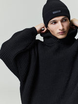 HEAVY WAFFLE 90'S HOODIE - VINTAGE BLACK