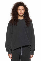 TEXTURED JERSEY LONG SLEEVE - BLACK