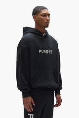 BLACK HEAVY WEIGHT FLEECE HOODIE- BLACK