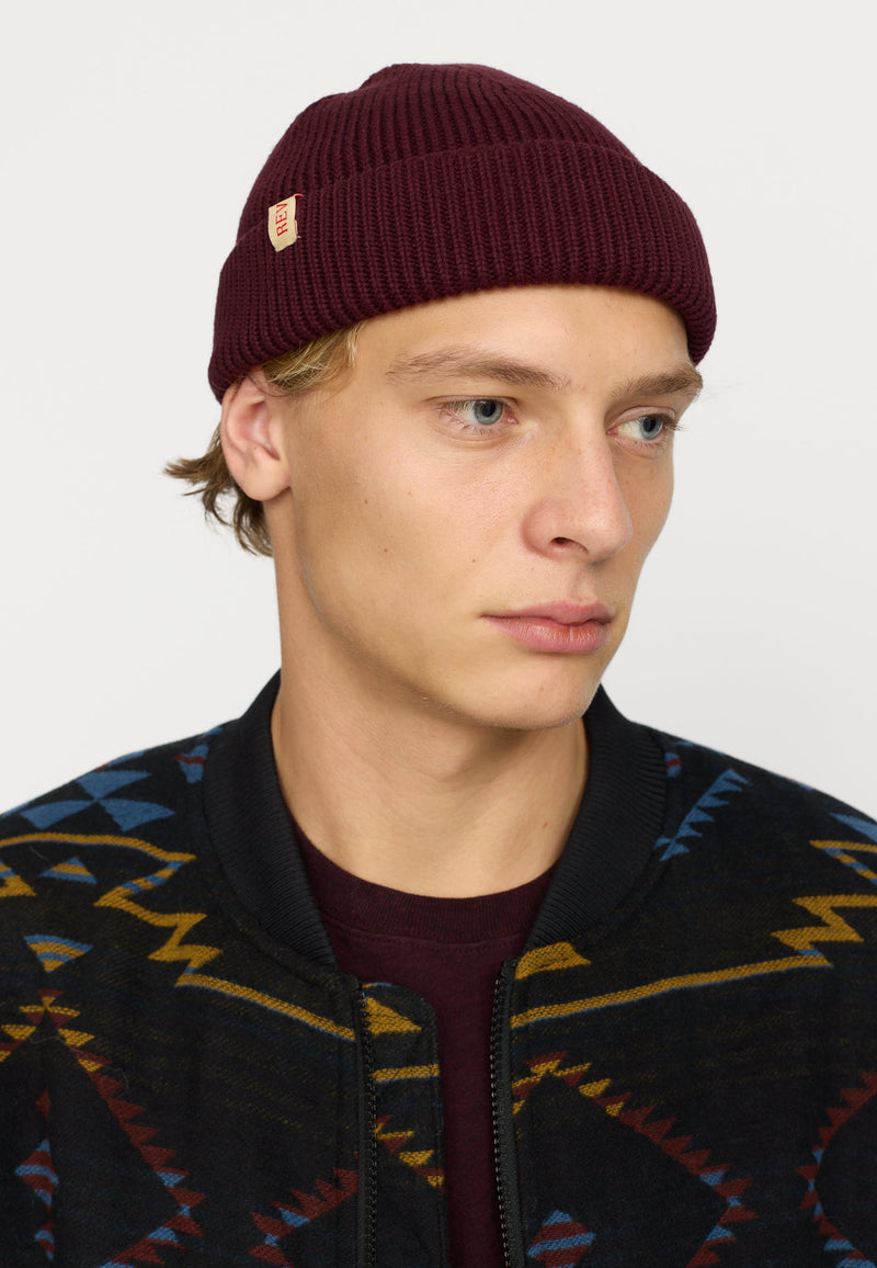 FISHERMAN BEANIE - BURGUNDY
