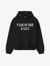 90S FIT FLEECE HOODIE - JET BLACK