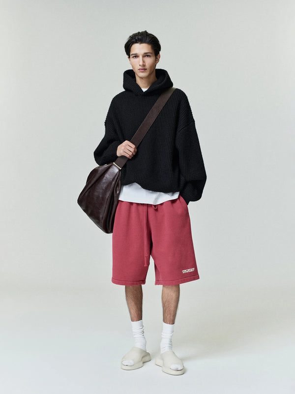 HEAVY WAFFLE 90'S HOODIE - VINTAGE BLACK