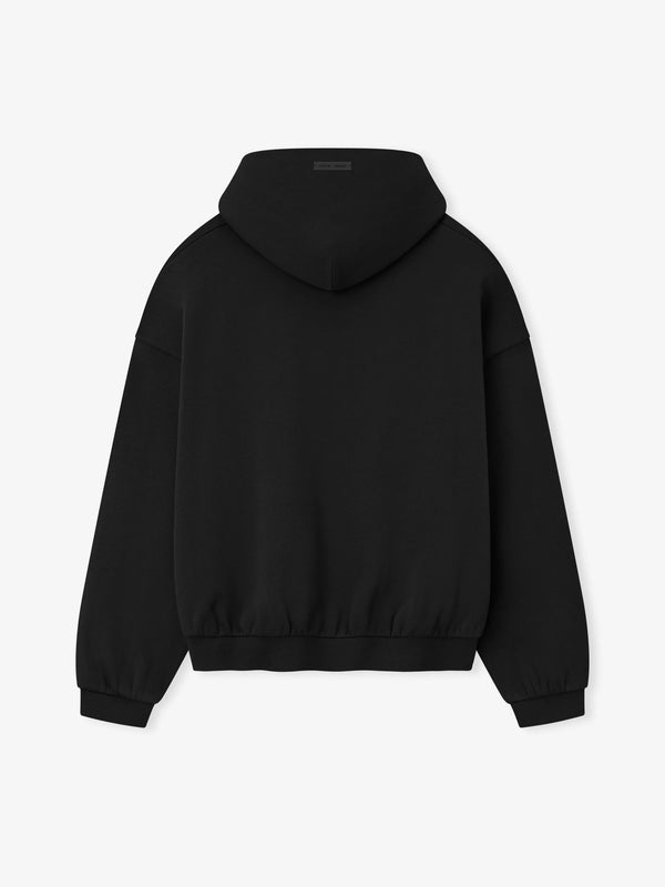 90S FIT FLEECE HOODIE - JET BLACK