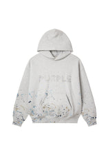 STUDDED GOTHIC CAMO HEAVY WEIGHT FLEECE HOODIE - GRAY