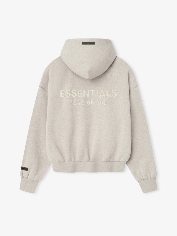 CLASSIC FIT FLEECE ZIP-UP HOODIE - HEATHER STONE
