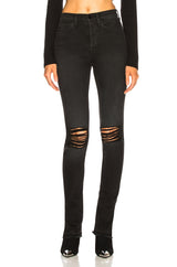 HIGH SPLIT Jean Washed BLACK