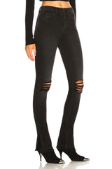 HIGH SPLIT Jean Washed BLACK