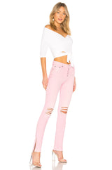 High Split Jean Light Pink
