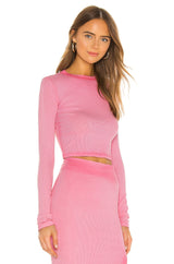 VERONA CROP SHIRT HOT PINK