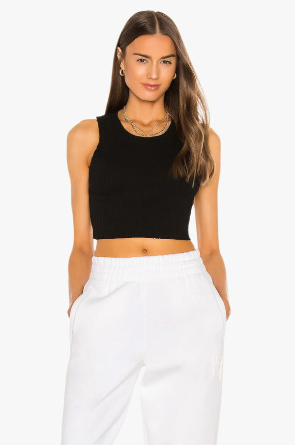 IBIZA CROP TANK JET BLACK