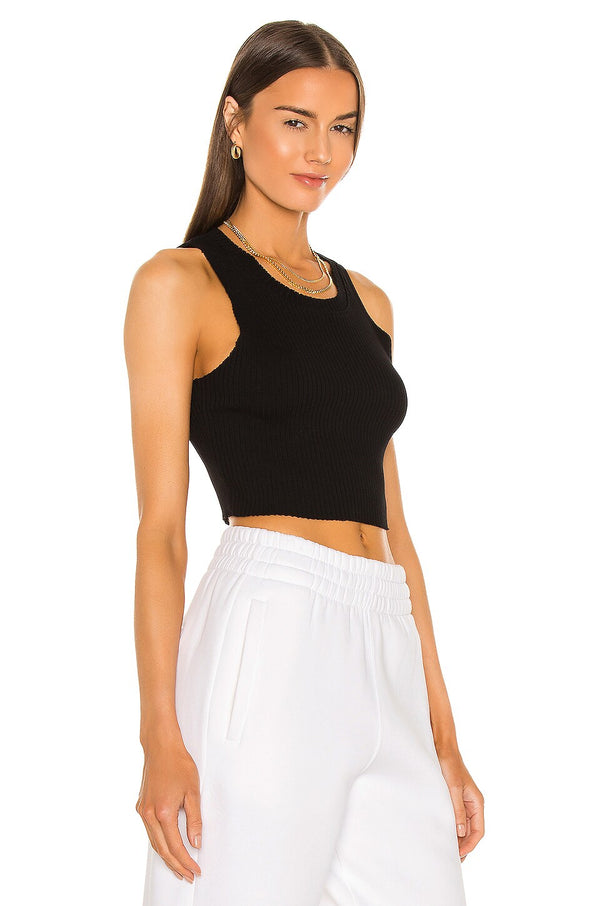 IBIZA CROP TANK JET BLACK