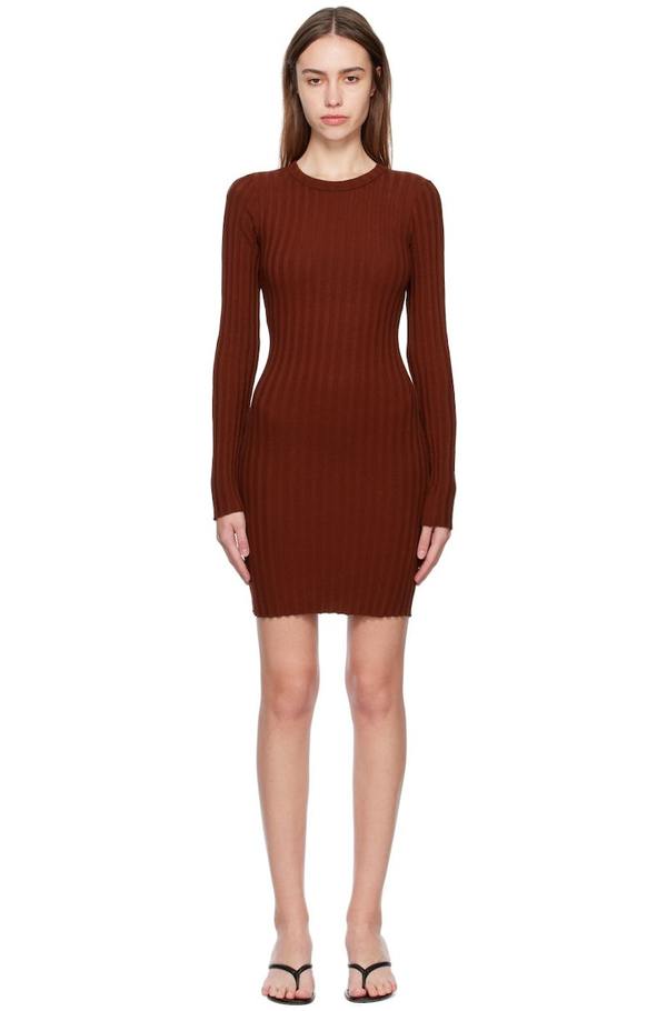 CAPRI LONG SLEEVE MINI DRESS WINE