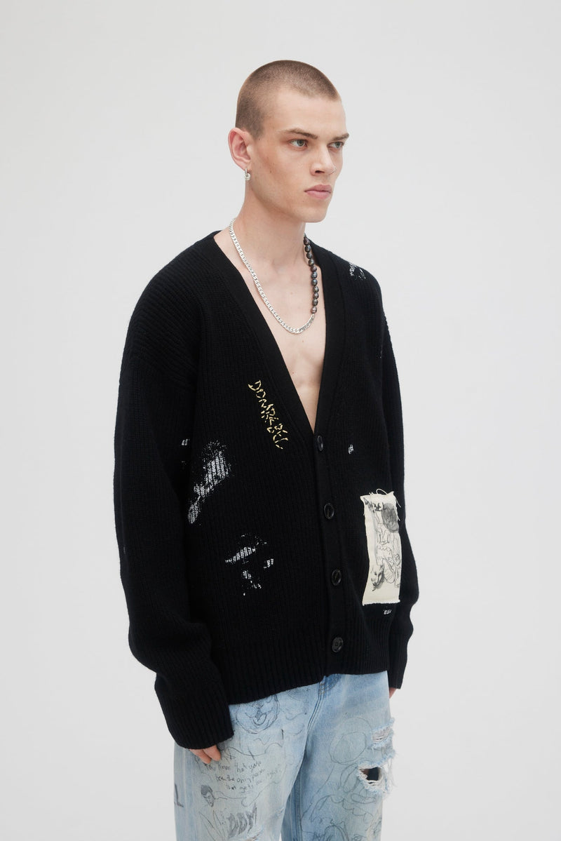 TEARAWAY CARDIGAN -BLACK