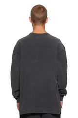 TEXTURED JERSEY LONG SLEEVE - BLACK