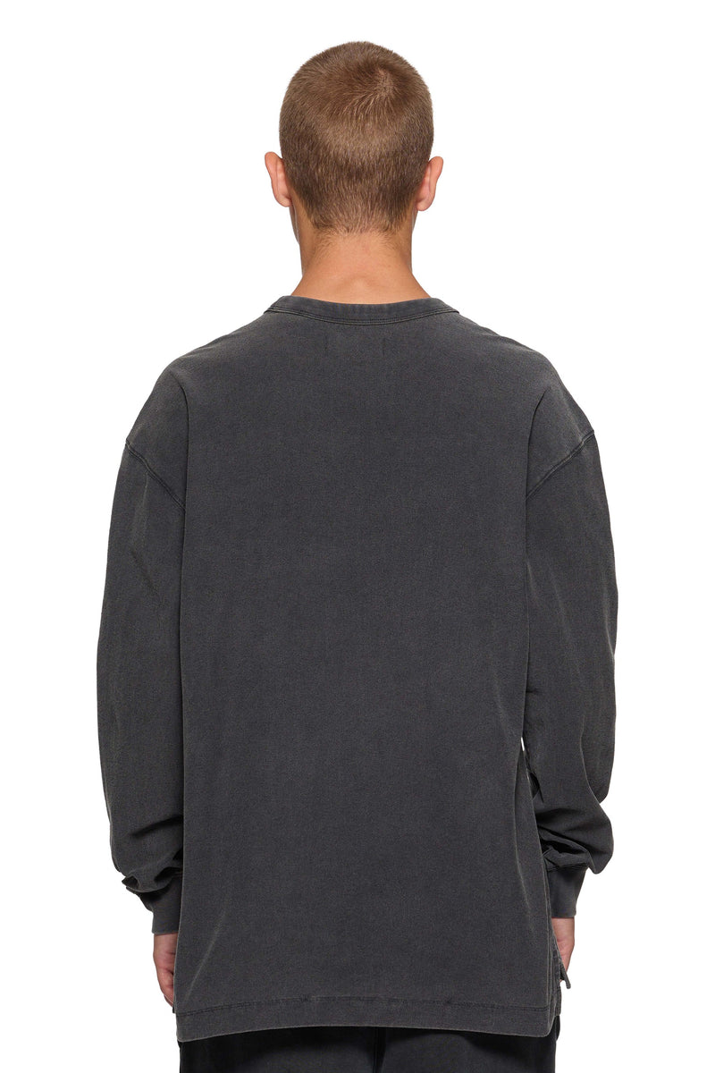 TEXTURED JERSEY LONG SLEEVE - BLACK