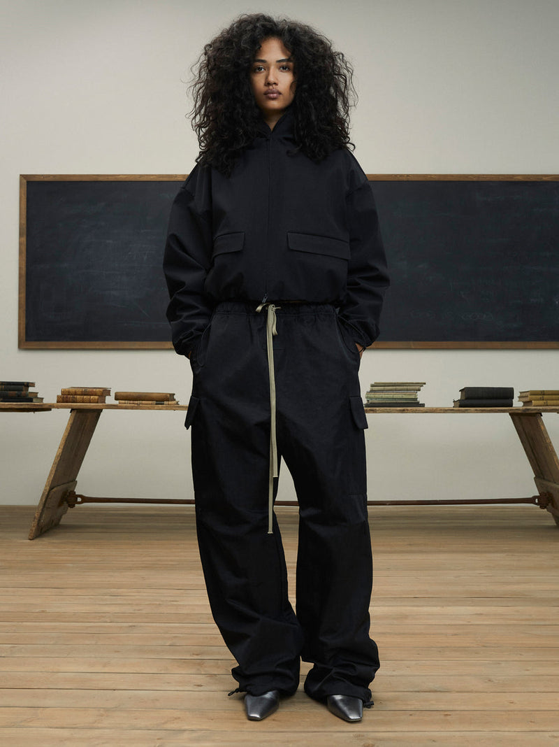 TEXTURED NYLON FIELD PANT - BLACK