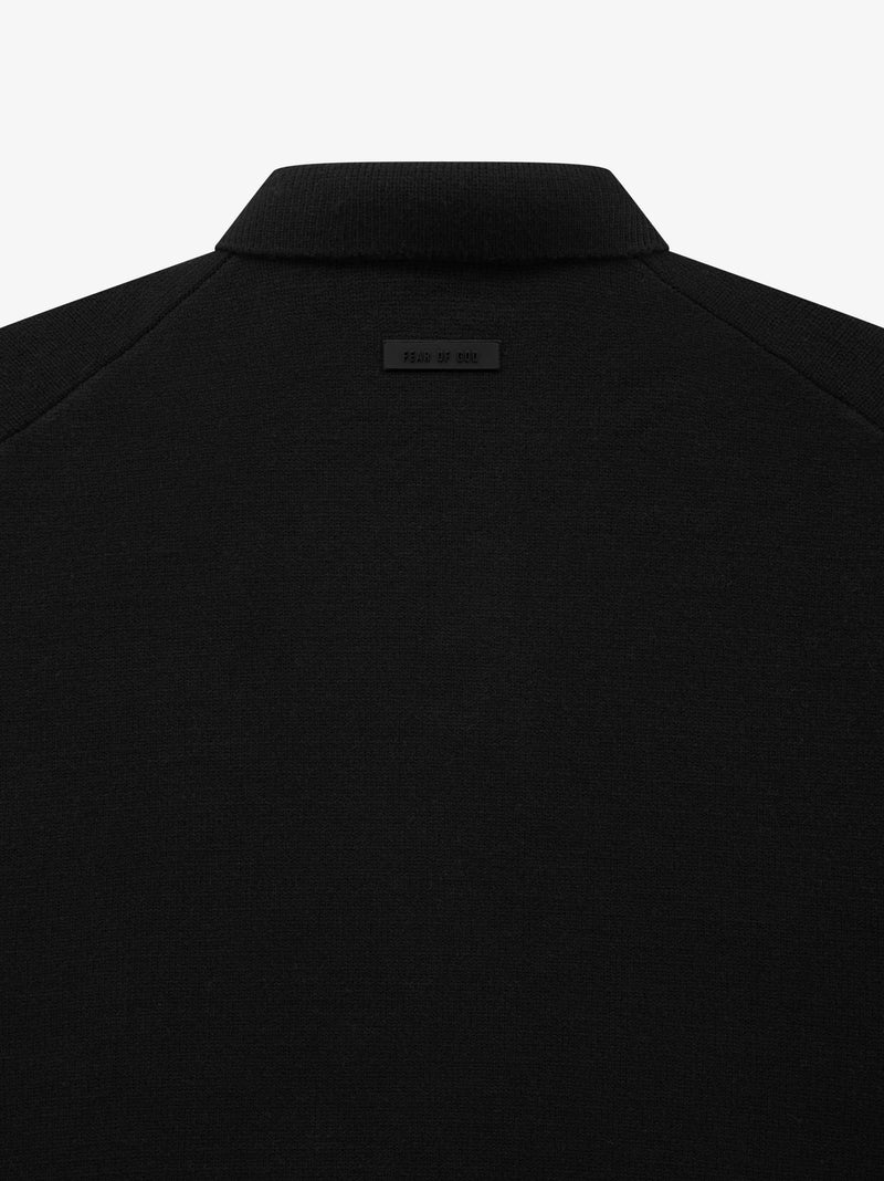ESSENTIALS KNIT POLO-BLACK-CORE