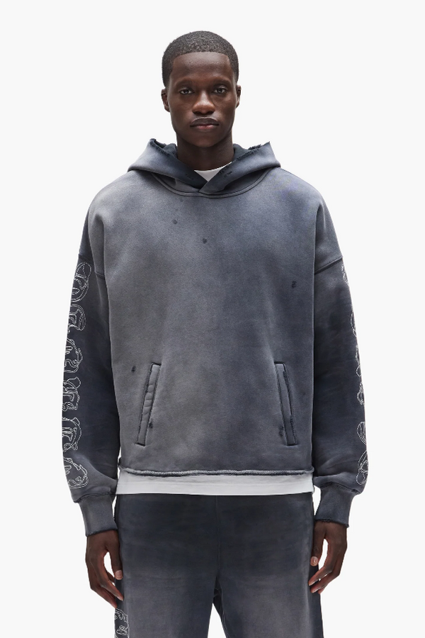GOTHIC OUTLINE HOODIE - BLACK