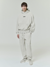 CLASSIC FIT FLEECE HOODIE - HEATHER STONE