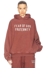 HEAVY FLEECE HOODIE - CRIMSON