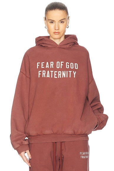 HEAVY FLEECE HOODIE - CRIMSON