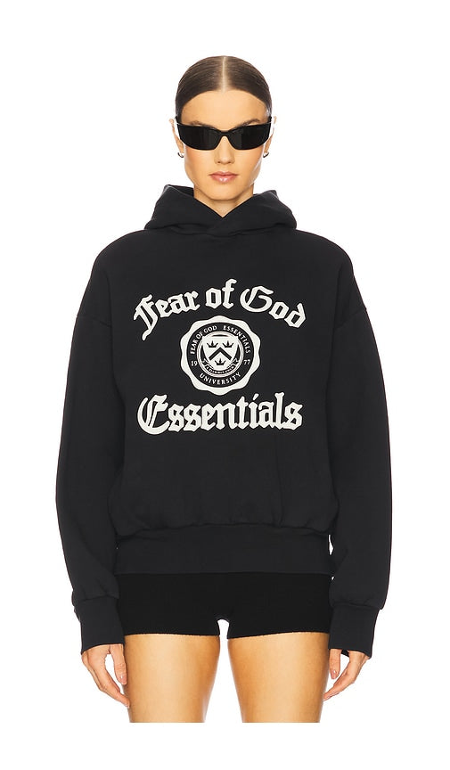 HEAVY FLEECE VINTAGE SHRUNKEN HOODIE - BLACK