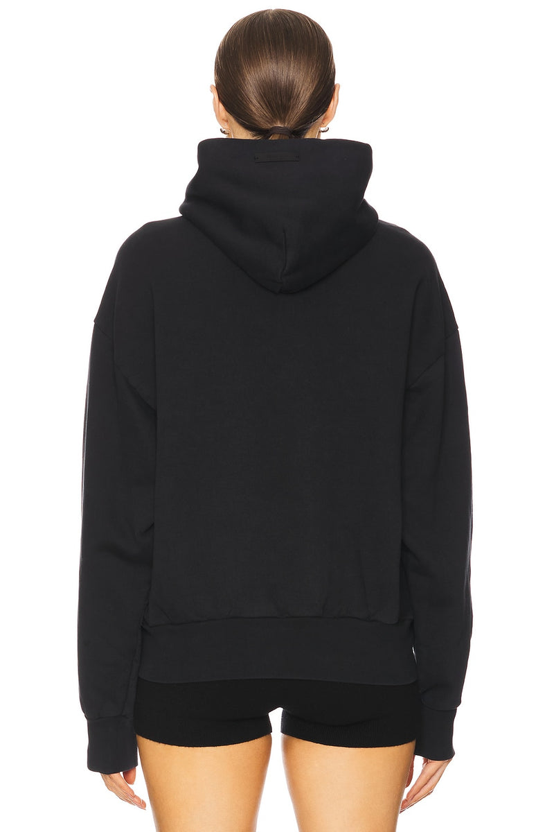 HEAVY FLEECE VINTAGE SHRUNKEN HOODIE - BLACK